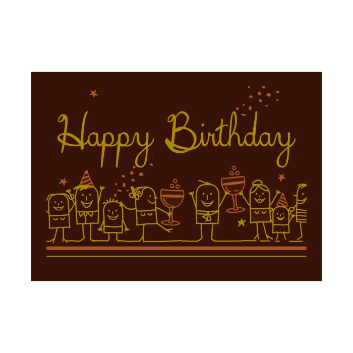 Rechthoekje Happy Birthday
