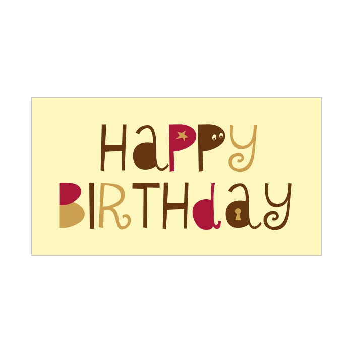 Rechthoekje Happy Birthday