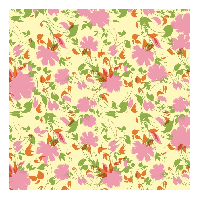 Transfervel Bladeren Roze Oranje