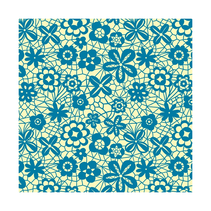 Transfervel Bloemen Blauw