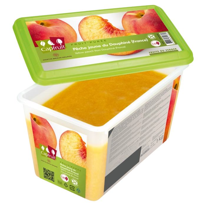 Gele perzik (Pêche Jaune) Fruitpuree Ongezoet