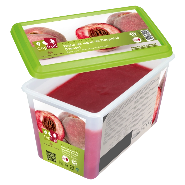 Rode perzik (Pêche Sanguine) Fruitpuree Ongezoet