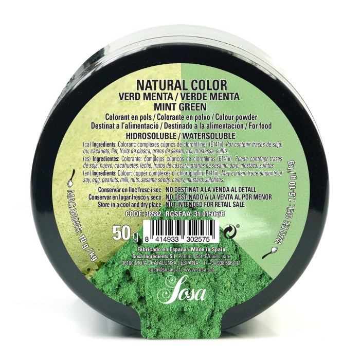 Kleurstof Poeder Groen Mint (Water Oplosbaar) 100% Natuurlijk