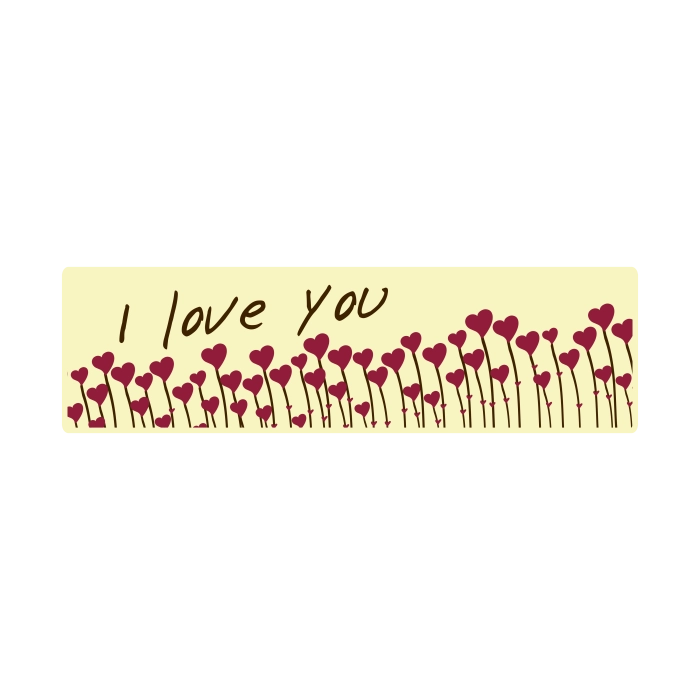 Rechthoekje I Love You Hearts