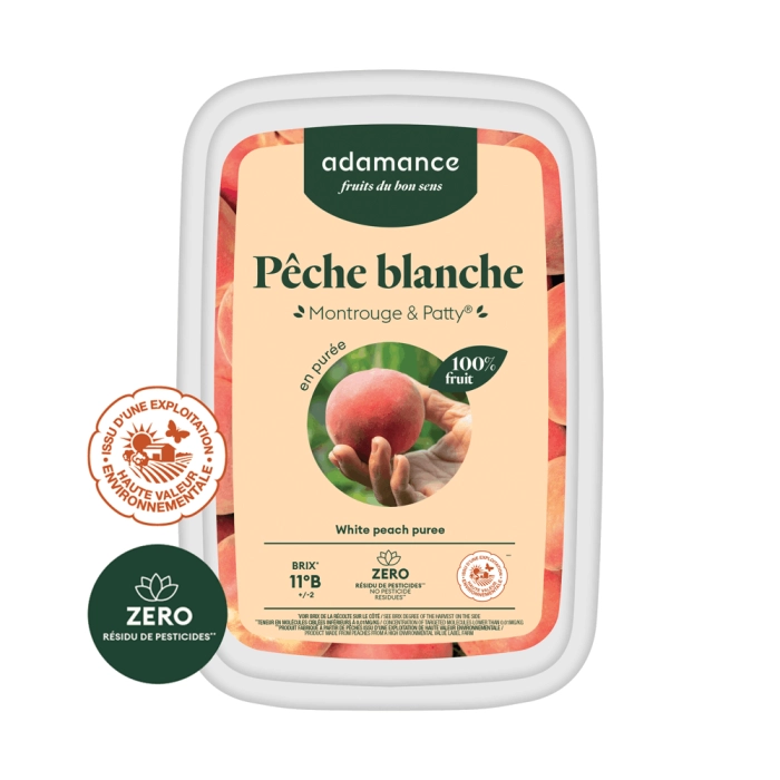 Witte perzik (Pêche Blanche) Fruitpuree Ongezoet